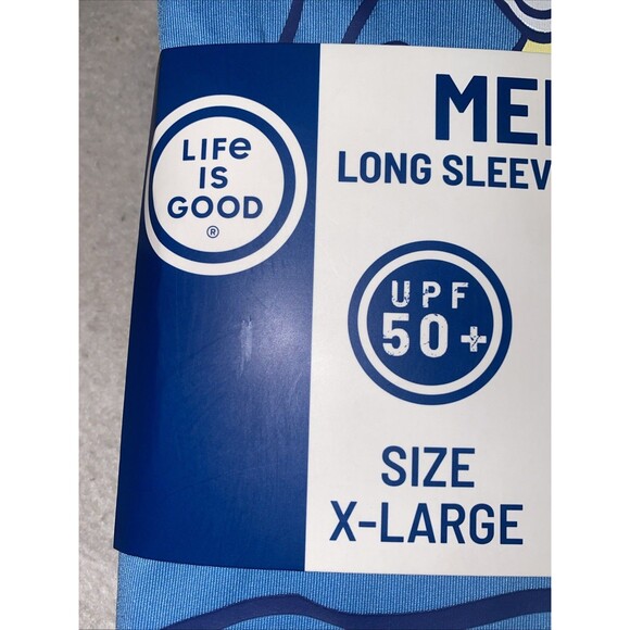 LIFE IS GOOD Rash guard UPF50+ Cycle Surf Swim Long Sleeve Shirt Men XL Jeep New - Picture 3 of 6